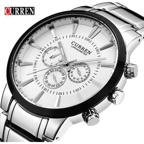 2020 CURREN Quartz Business Wrist Watch Men Luxury Top Brand Full Steel Sliver Mens watches Sport Male Relogio Masculino