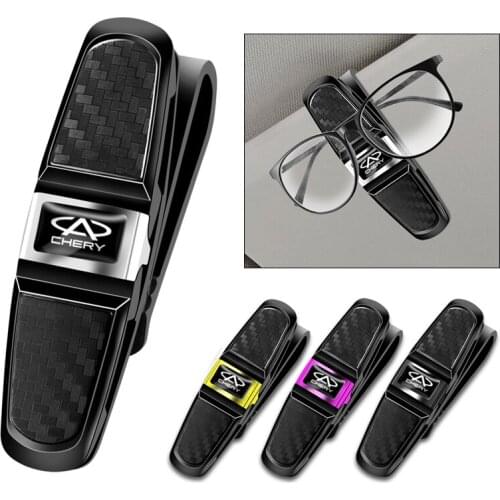 1Pcs Accessories Interior Car Glasses Case Auto Sun Visor Card Sunglasses Holder For Chery Tiggo 5 2 3 7 PRO 8 5X IQ QQ Fulwin