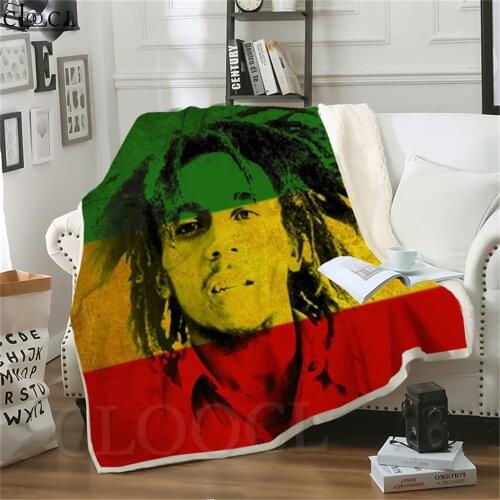 Double Layer Blankets Reggae Creator Bob Marley 3D Character Kids Quilt for Home Decoration Sofa Adult Nap Plush Throw Blanket
