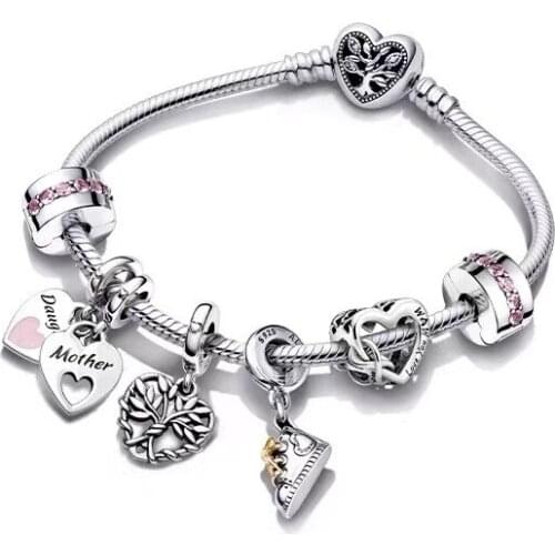 Aestheticism S925 Sterling Silver Series Thanks To The Newborn Bracelet Set Birthday Gift and Girlfriend Gift