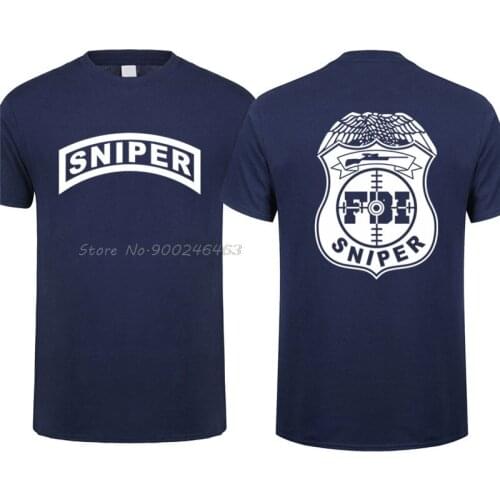 FBI Sniper Team T Shirt Men Cool Short Sleeve Funny Mans Cotton T-shirt Men Cotton Tees Tops Harajuku Streetwear