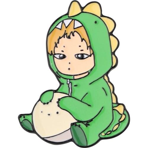 K3123 Volleyball Boy Anime Pins Funny Dinosaur Anime Brooch Bag Clothes Lapel Pin Cartoon Badge Anime Jewelry Cosplay Gift