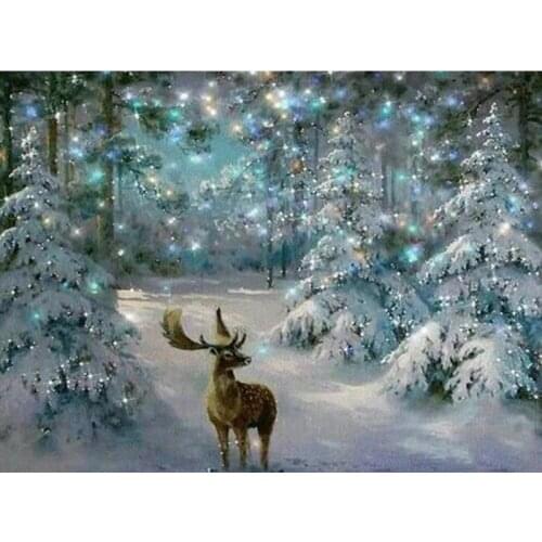 Full Square Round 5D Diy Diamond Painting Christmas Deer Diamond Embroidery Mosaic Picture Of Rhinestone Art Cross Stitch