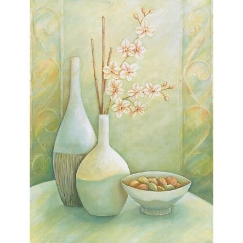 Canvas oil painting printed flower picture on canvas Abstract vase flower art for Wall Decor