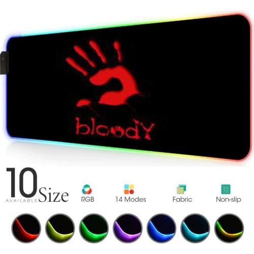Bloody Mat Black and Red Carpet Led Anime Mousepad Rgb Rug Gloway Mouse Pad Gamer Dead Space Mat for Keyboards Desk Accessories