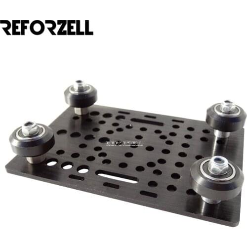 Black Anodized Aluminium V-Slot Gantry Plate Set 20 - 80mm with V-Slot Solid V Wheel Kit for CNC Machine Parts