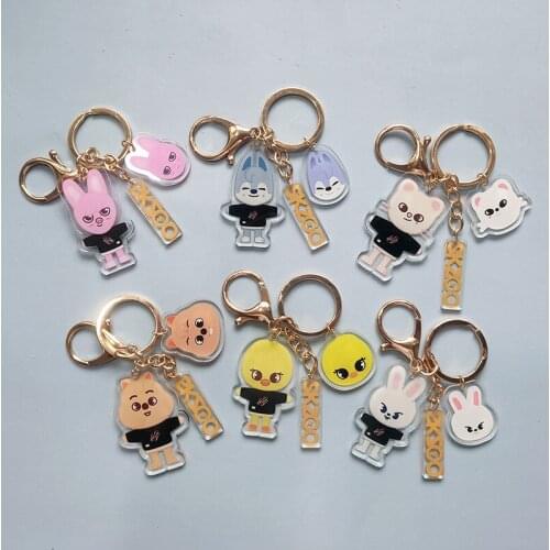 Kpop Stray Kids Cartoon Keychain Kawaii Skzoo Acrylic Cute Straykids Key Chain Pendant for Fans Gift Collection