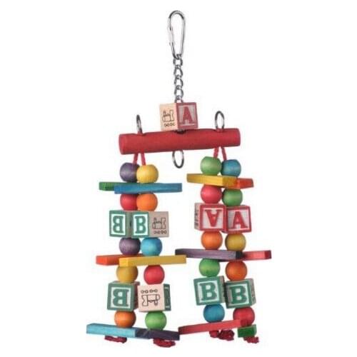 Parrot bite toy toy bird Color building blocks nibbling string