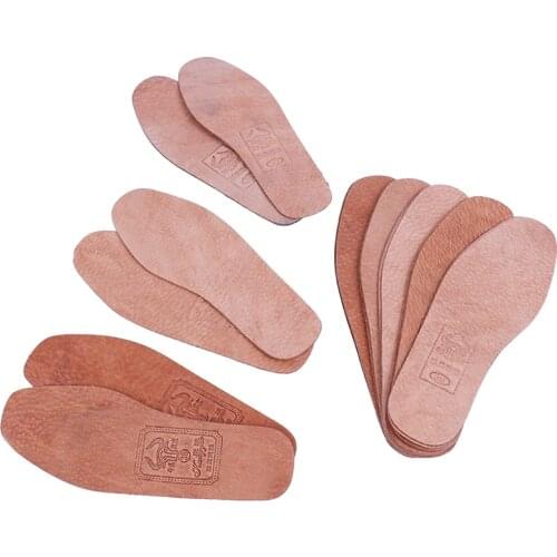 Hot! 1Pair Brown 36-42 Breathable Leather Insoles Women Men Ultra Thin Deodorant Shoes Insole Pads