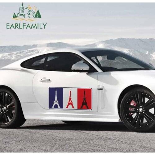 EARLFAMILY 43cm x 21.1cm for Paris France Eiffel Tower Windshield Bumper Car Decals Air Conditioner Windshield Car Door Sticker