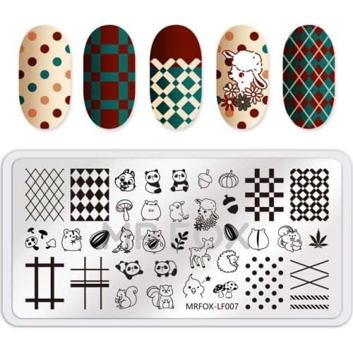 Stainless Steel Nail Stamping Plate Animal Flower Striped Line 6.5*12.5cm Nail Art DIY Nail Image Plate Stencil Accessories Tool