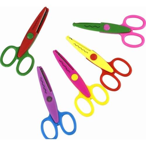 Lace Scissors DIY Collage Scrapbooking Photos Color Plastic Metal Scissors Paper Outer Diary Decoration With 5 Patterns