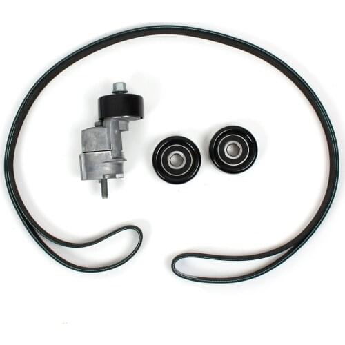 OEM 2528125000 2528725110 252122G100 V-Ribbed Belt A/C Belt Tensioner Kit for 2010-2012 Hyundai Santa Fe Kia Sorento 2.4L