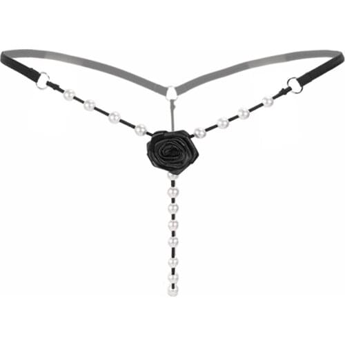 Sexy Panties Lace Pearls Thongs Sexy G String Transparent Panties Womens Underwear Sexy Lingerie Thong Culotte Femme