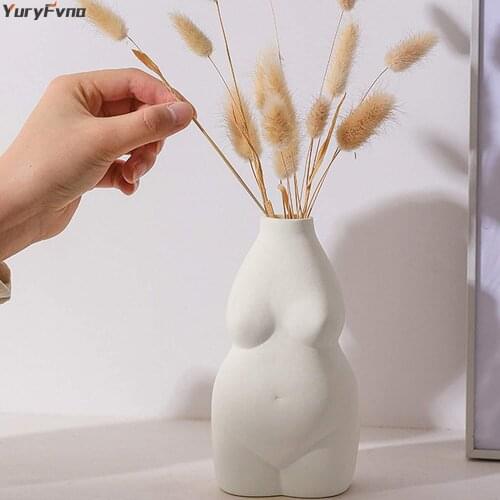 YuryFvna Body Flower Vase Ceramic Minimalist Vase Decor Flower Vase Female Form Flower Arrangement Creative Vase Home Decor