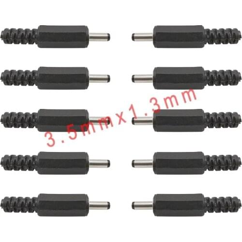 10/6/2pcs 3.5mmx1.3mm DC Power Male Plug Solder Tip Socket Adapter 3.5*1.3mm DC Socket Mount Plug Wire Terminals Connector