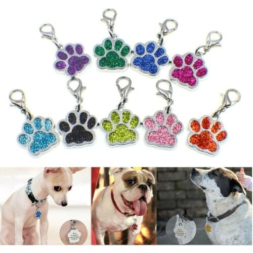 100pcs / Lot Pendant Dangle Charms Bling Cat Dog/Bear Footprints Paw Tag Fit for Key Chain Keyring DIY Keychain Jewelry