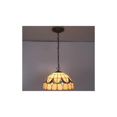 14inch Tiffany Baroque Stained Glass Suspended Luminaire E27 110-240V Chain Pendant lights for Home Parlor Dining Room