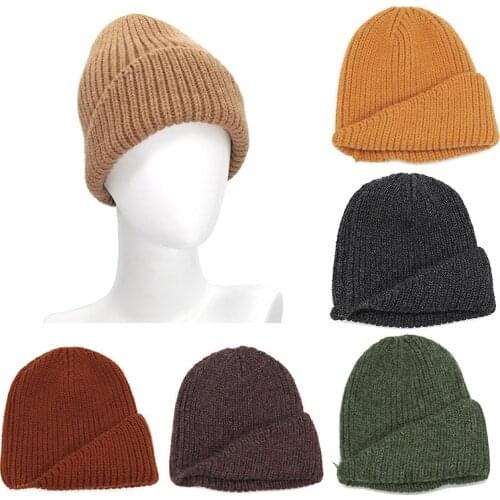 2021 Fashion Solid Winter Hats Women Men Unisex Ear Flaps Protect Beanie Knitted Cap Casual Ladies Thicken Warm Hat Girls Boys