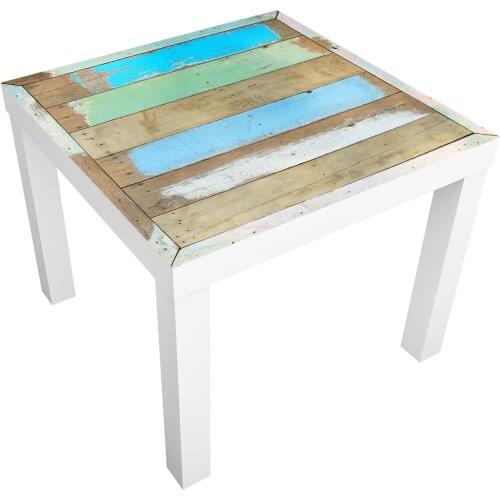 3D Art Table Sticker Colorful Wood PlankTable Cover Wallpaper mural Wall Print Decal Kitchen Decor Wall Mural Photo Home Living