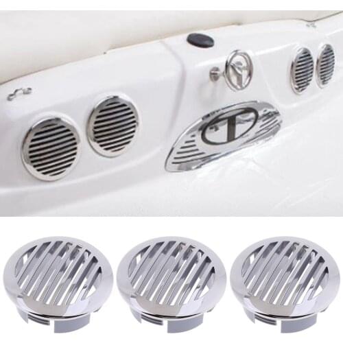 3x Stainless Steel 76mm/3-inch Curved Clad Airflow Vent 81932SS-HP - Boat/Marine/RV