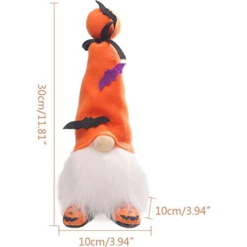 50LB Halloween Gnome Skull Pumpkin Swedish Tomte Nisse with LED Light Home Farmhouse Kitchen Tiered Tray Decorations