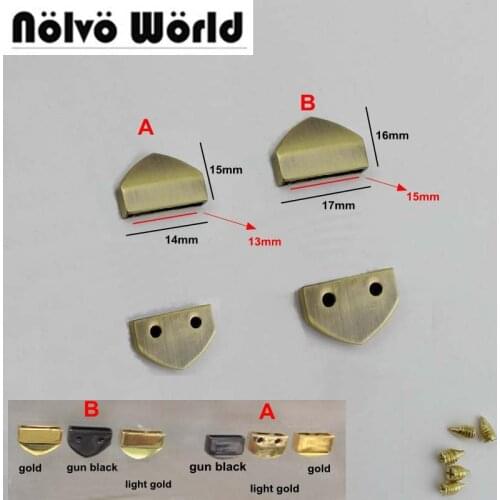 50pcs 14*15mm handbag strap decoration end clips by screws,high quality Silver color hardware straps finished clasp accessory