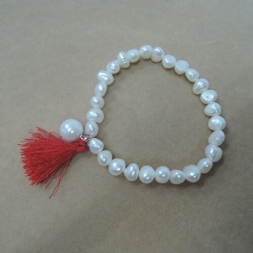 6 pcs/one lot fashion tassel bracelet made of 100% nature freshwater pearl -baroque shape