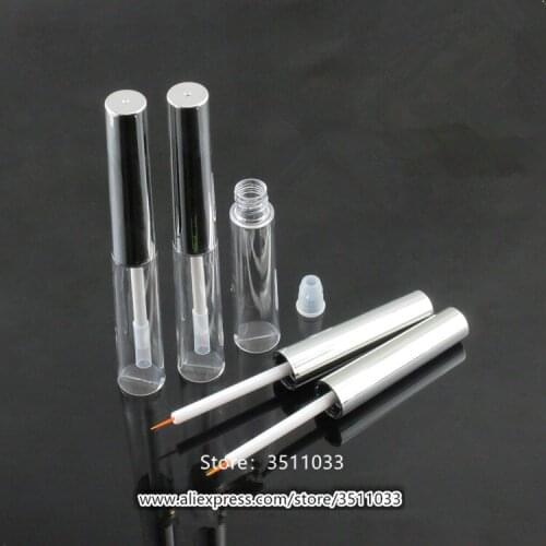 7ml 30pcs 50pcs Empty Eyelash Growth Liquid Refillable Tube Clear Silver Eyeliner Liquid Packaging Tube Plastic Cosmetic Tube