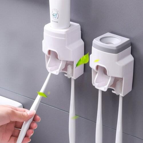 Automatic Toothpaste Dispenser Punch-free Wall Mount Toothbrush Holder Lazy Toothpaste Squeezer Bathroom Accessories Dropship