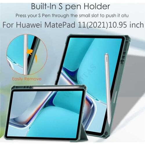 Tablet Cover For Huawei Matepad 11 Case With Pencil Holder Folding Smart Cover Funda For Huawei MatePad 11 2021 Case Coque