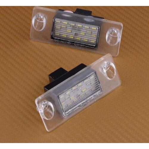 CITALL 2pcs 18 LED 12V DC 2 pin Plastic License Plate Lights Tail Lamp 5000H Fit for Audi A4 B5 1995 1996 1997 1998 1999-2001