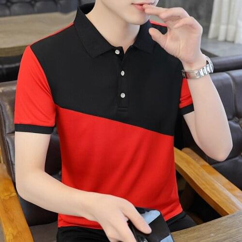Men Polo Men Shirt Short Sleeve Polo Shirt Contrast Color Polo New Clothing Summer Streetwear Casual Fashion Men Tops Tees M-3XL