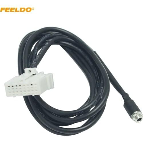 FEELDO 6Pcs Car Female Jack AUX In Input interface Adapter Cable For Mazda 3 6 M3 M6 MX-5 RX8 Besturn B70 Audio Cable Data Wire