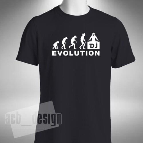 Dj Evolution T-Shirt Mens Djing Turntable Decks Clubbing All Nighter Dance Music Summer 2019 Short Sleeve Print Men T Shirt