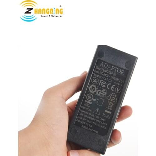 Switching Power Adapter Charger AC DC Power Supply 48V60W Adapter 2.1*5.5mm DC plug with power cord for injector and any switch