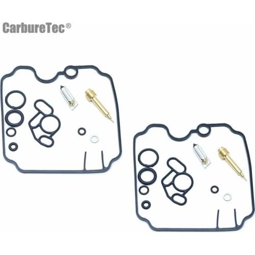 For Ducati Monster Supersport 600 750 900 SS Carburetor Repair Kit Rebuild Chamber Seal Float Needle Valve Pilot Screw 2 Sets