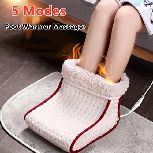 5 Modes Heated Electric Warm Foot Warmer Massager Washable Heat Heat Settings Warmer Cushion Thermal Foot Warmer Massager