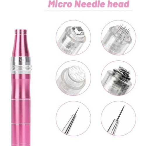 Micro Tiny Needles Stimulate Skin Tightening Remove Scar Reduce Skin Wrinkles Scar Stretch Marks Removal Pink Device Derma Pen