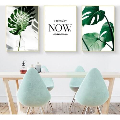 Wall Art Canvas Print Painting Botanical Picture Modern Home Decor Anime Poster Print Nordic Posters Green Plant Leaf Love NOW