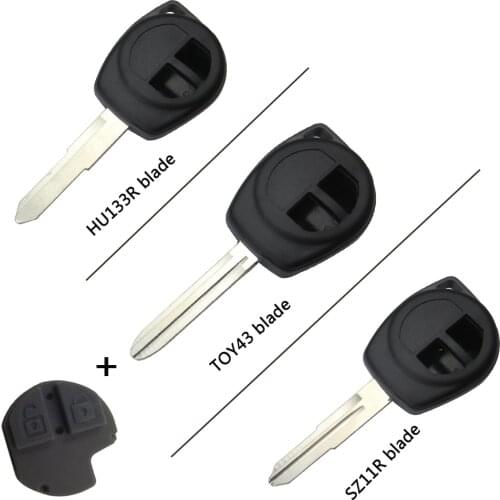 OkeyTech Replacement 2 Buttons Remote Car Key Case Shell Fob Housing For Suzuki Grand Vitara SWIFT With Rubber Button Pad