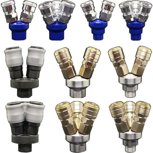 Pneumatic Fitting C Type Round Two Three Way Quick Coupling Connector Coupler Adapter For Air Compressor
