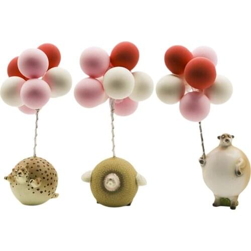 Car Hanging Round Animal Pendants Car Interior Decoration Colorful Balloon Ornaments Keychain Handbag Purse Hanging Crafts