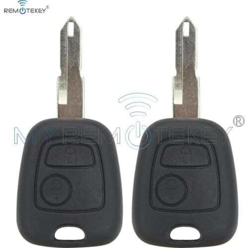 Remtekey 2pcs 2 buttons 433MHz with transponder chip Fits for Peugeot 206 FOB car REMOTE KEY remtekey