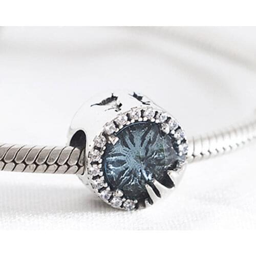 Authentic S925 Bead Snowflake Charm fit Lady Bracelet Bangle DIY Jewelry