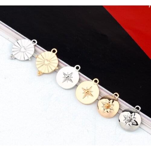 5pcs Vintage Compass Star Earring Charms Alloy Findings Diy Hexagram Eardrop Bracelet Necklace Pendants Jewelry Make