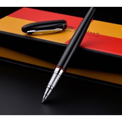Pimio 907 Smooth Black and Red Rollerball Pen with Silver Clip High Quality Metal Ballpoint Pens with Original Case Gift Pen Set
