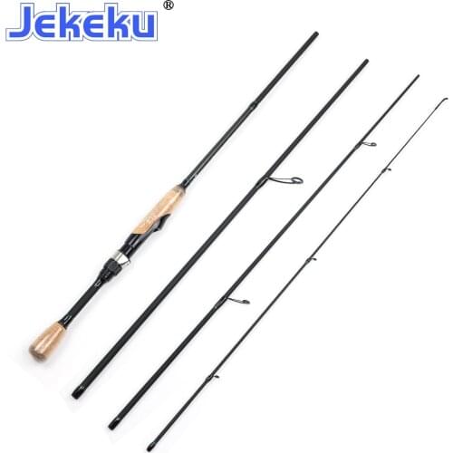 JEKEKU NEW Fishing Rod 1.96m 2.1m 2.2m 4 Section UL L Power Carbon Fiber Spinning Fishing Travel Rod 1-6/2-8/3-10 Fishing Tackle