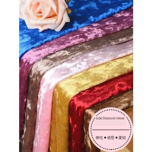 Diamond Velvet Fabric Luster Flannel Thickened Elastic Sofa Pillow DIY for Sewing By The Meter Blue Sequin Brocade Black White