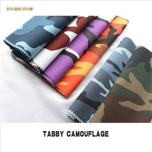 Thickened wear-resistant polyester/cotton printed twill camouflage clothing fabric